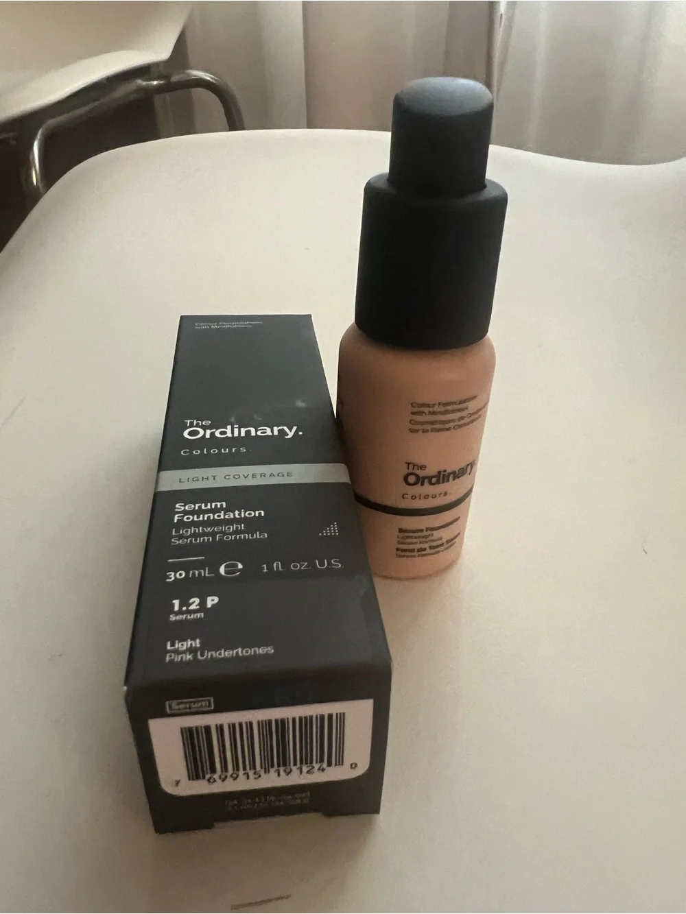The Ordinary Serum Foundation in Light Pink Undertones with Black Pump